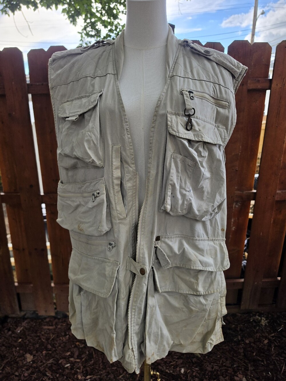 Vintage Woolrich Mens Thrasher Multi-pocketed Cargo Hunting Utility Vest